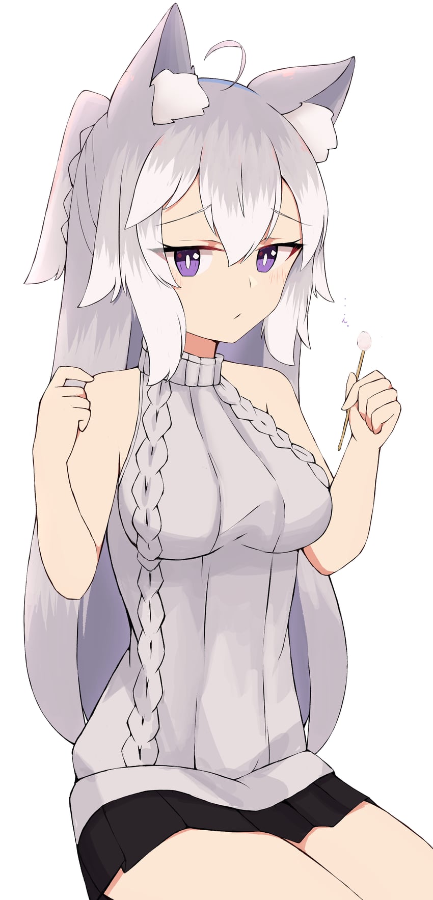 原创 1名女孩 呆毛 兽耳毛 兽耳 艾兰毛衣