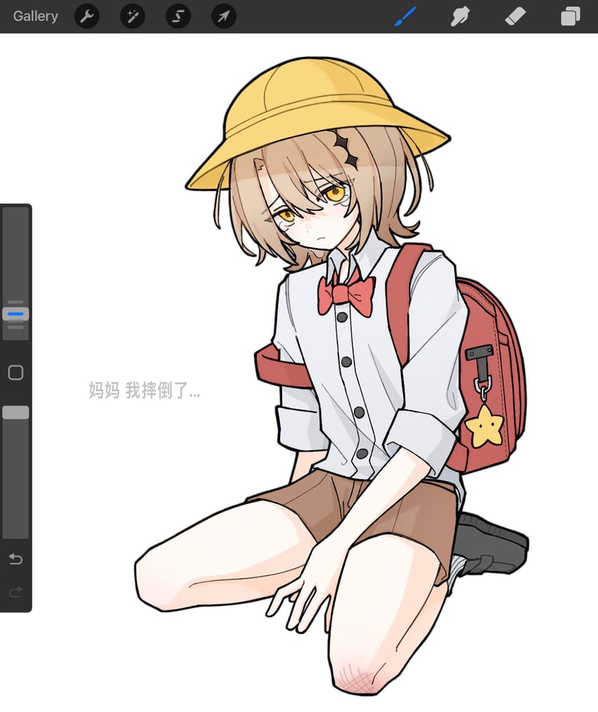 魔法少女的小镇审判、莲实玲亚 1名女孩 幼化 替换服装 画框中的绘图软件 背包