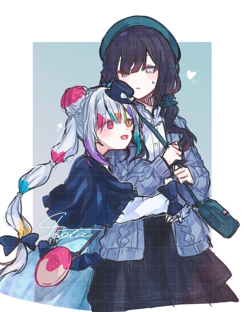 魔法少女的小镇审判、城崎露亚、黑部奈乃花 2名女孩 替换服装 作者名 包 黑发