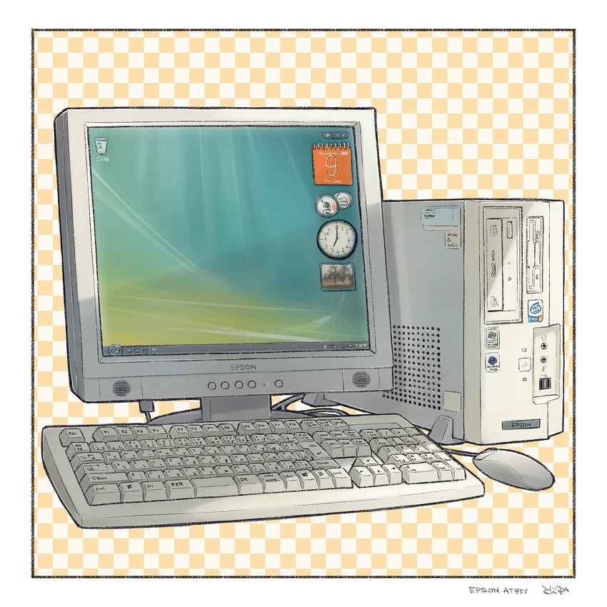微软视窗、Windows Vista 电脑 键盘 鼠标 显示器 无人类