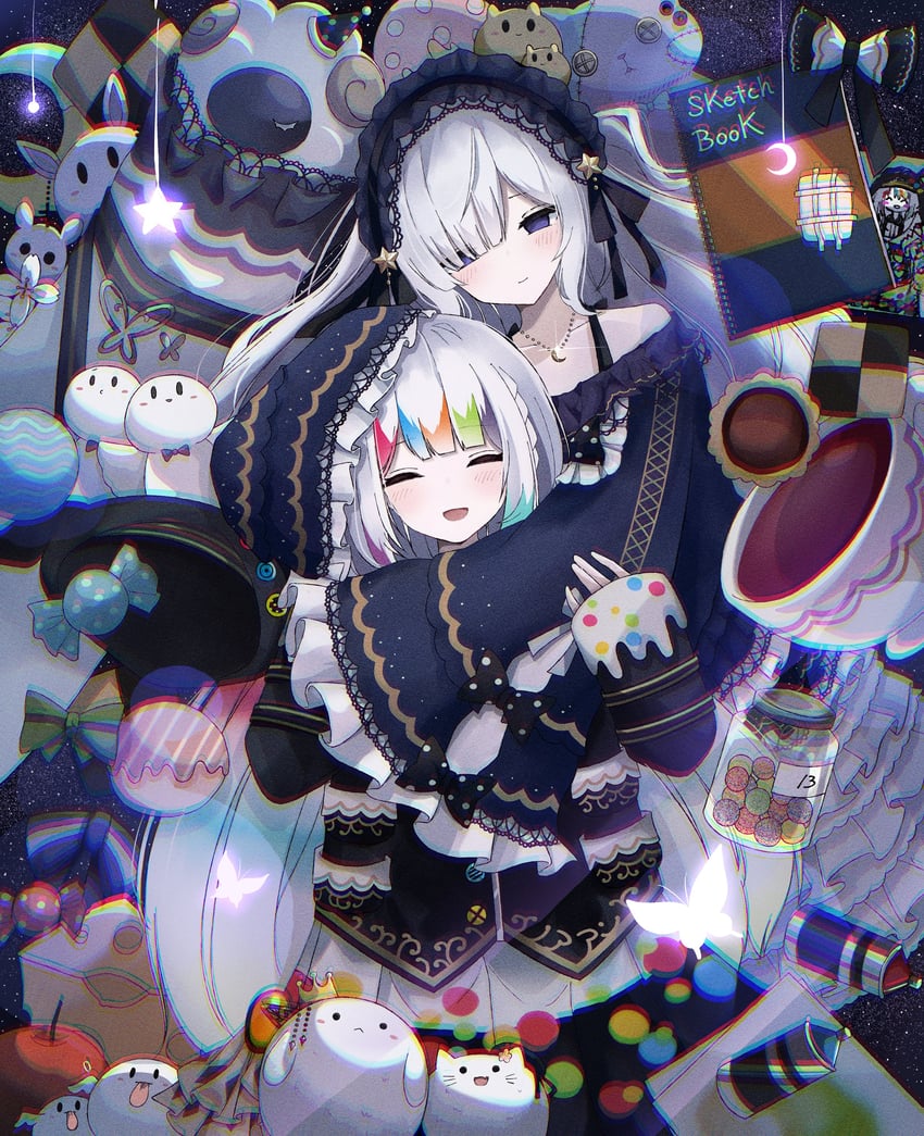 魔法少女的小镇审判、宝可梦、宝可梦 火红/叶绿 极度精细构图 贝雷帽 蓝色发带 蝴蝶结 新月