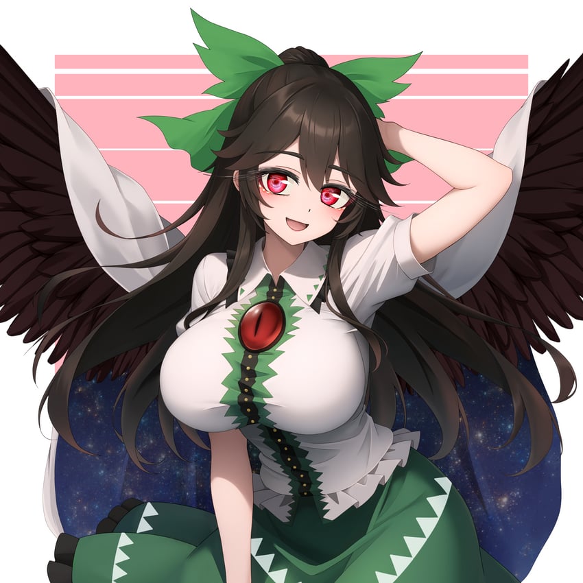 东方Project、灵乌路空 1名女孩 :D 异形乳量 (大) 手臂炮 鸟翼