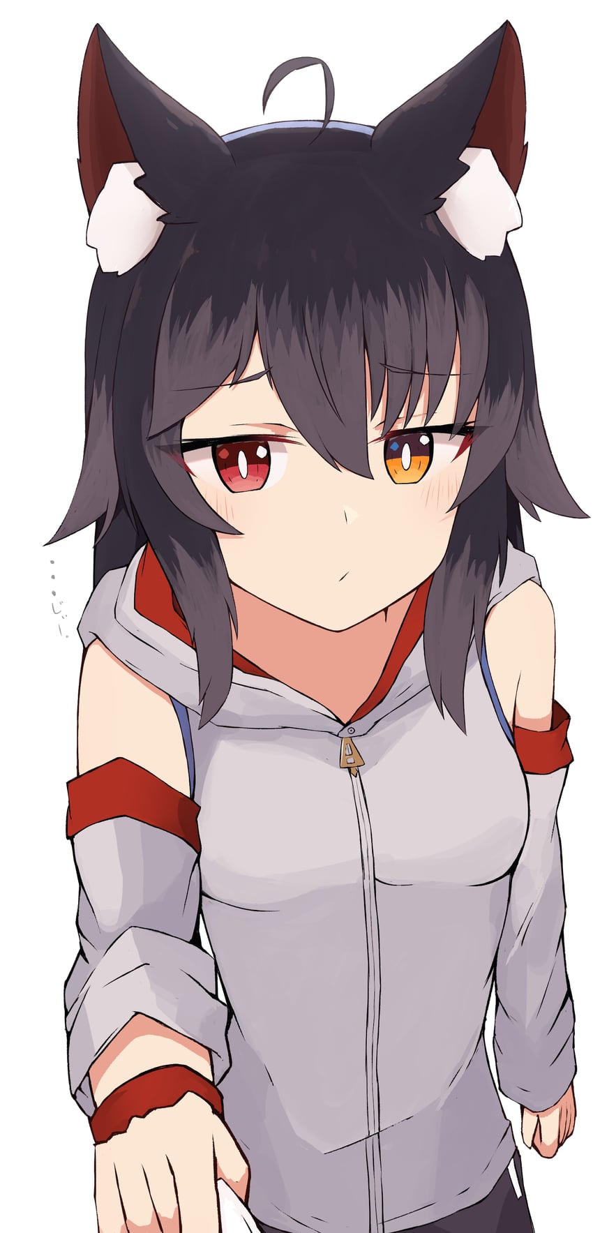 原创 1名女孩 呆毛 兽耳毛 兽耳 乳房