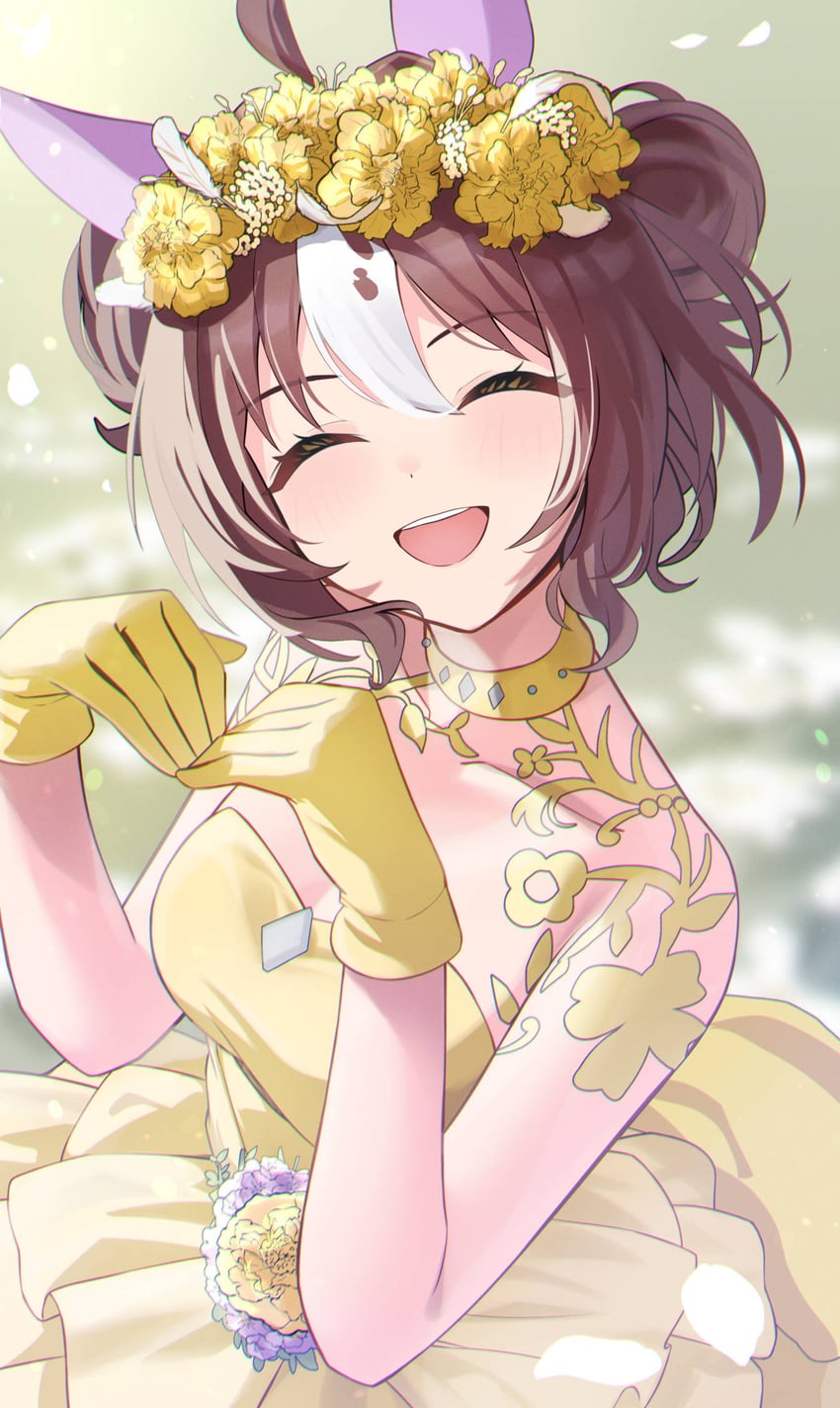 赛马娘、乐声高扬 (赛马娘) 1名女孩 :D 微笑 兽耳 脸红