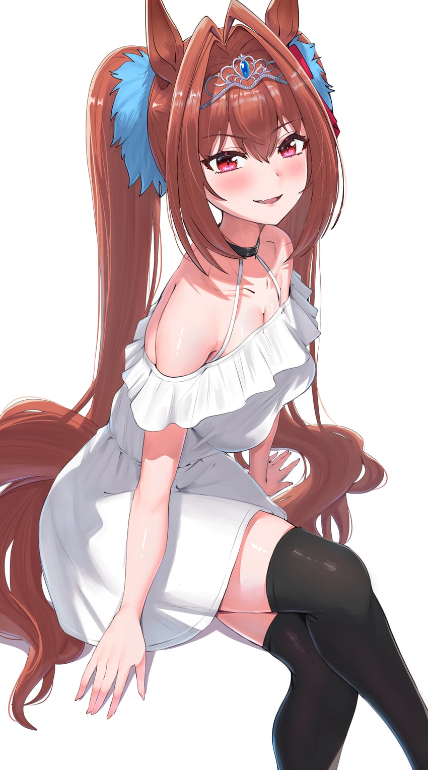 赛马娘、大和赤骥 (赛马娘) 1名女孩 替换服装 兽耳 呆毛 露肩