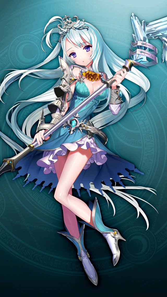 格林笔记、格蕾希亚公主 (格林笔记)、princess grecia (original) (grimms notes) 1名女孩 水色背景 水蓝色连衣裙 护臂 铠甲