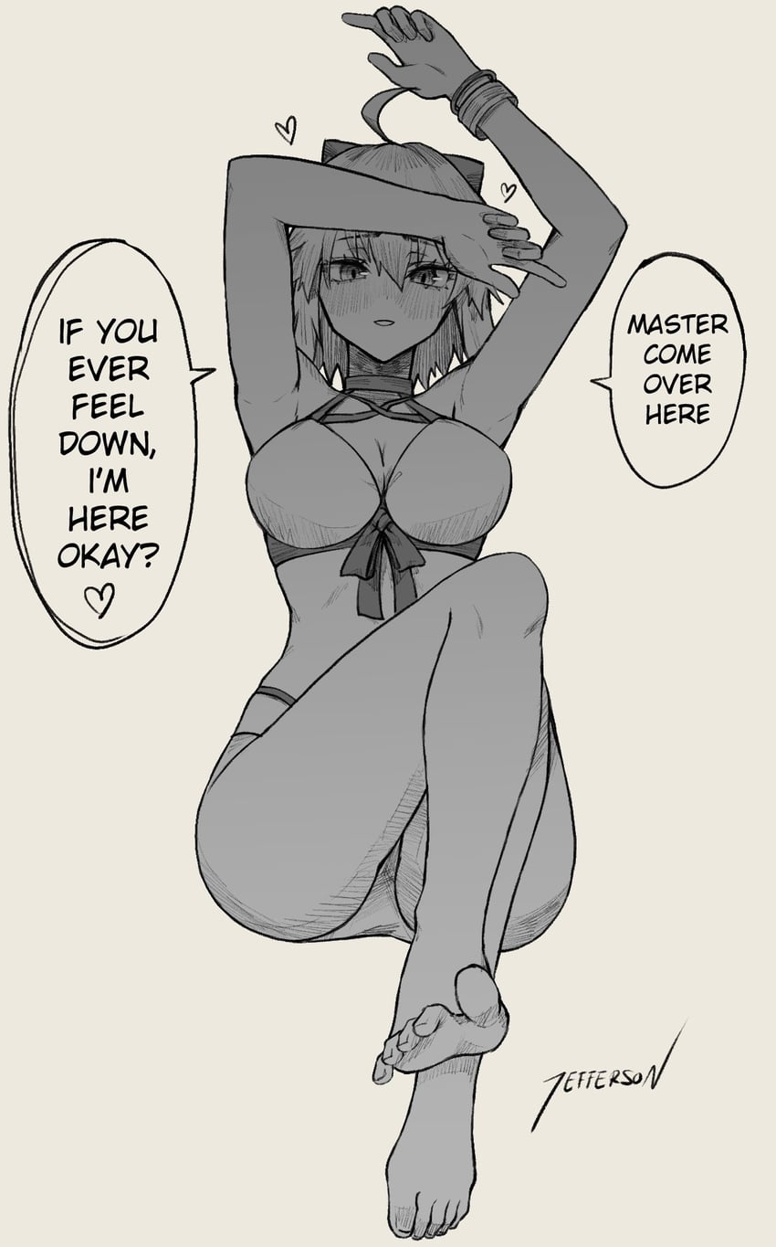 Fate/Grand Order、Fate系列、冲田·J·总司 (Fate) 1名女孩 呆毛 比基尼 蝴蝶结 乳房