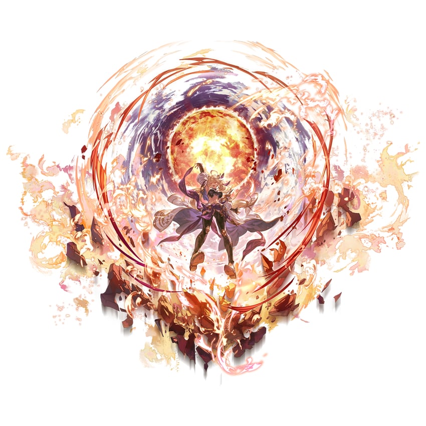 碧蓝幻想、mika (granblue fantasy) 1名女孩 呆毛 举手 金发 靴子