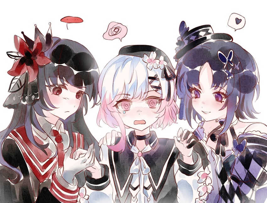 魔法少女的小镇审判、宝钟玛歌、二阶堂博 @_@ 露肩 贝雷帽 黑色项圈 黑色手套