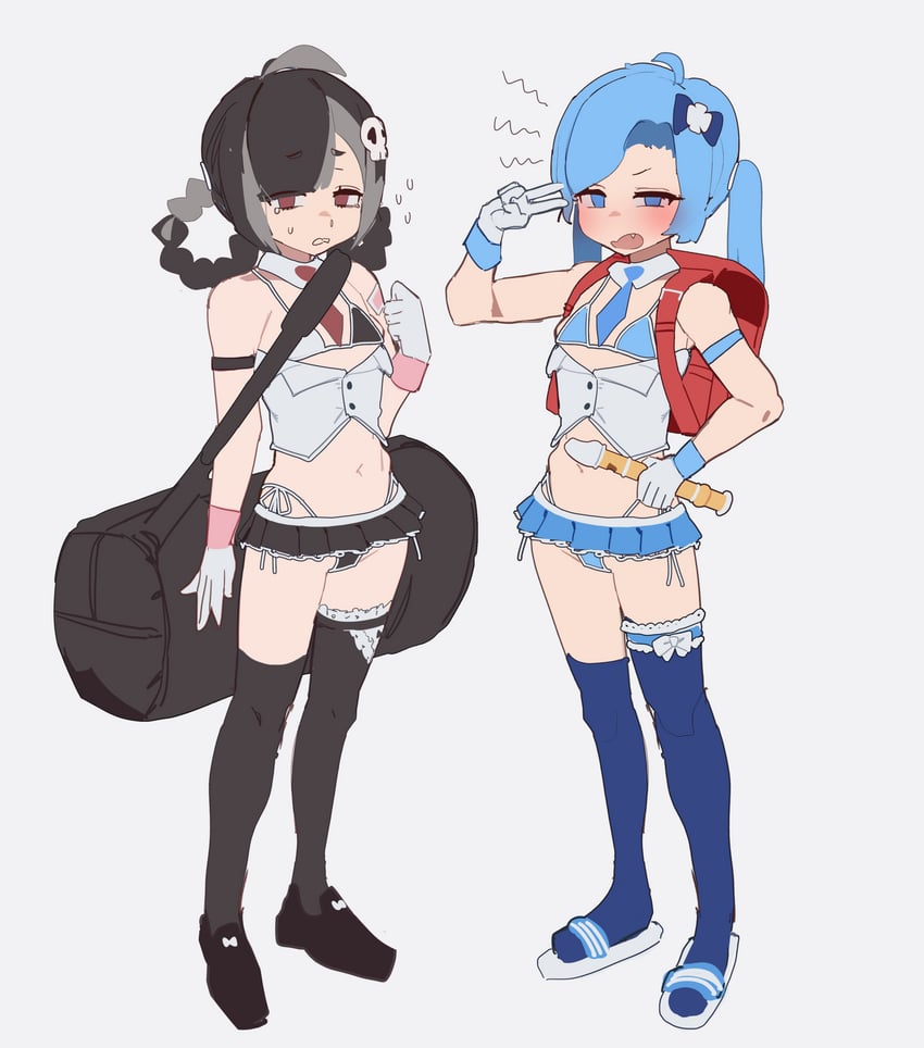 提卡尔、亚希亚 (复活吧！勇者)、kathy (trickcal) 2名女孩 恼怒 背包 包 比基尼