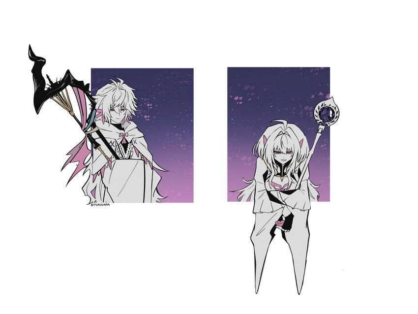 Fate/Grand Order、Fate系列、梅林 (Fate) 1名男孩 1名女孩 呆毛 乳房 披风