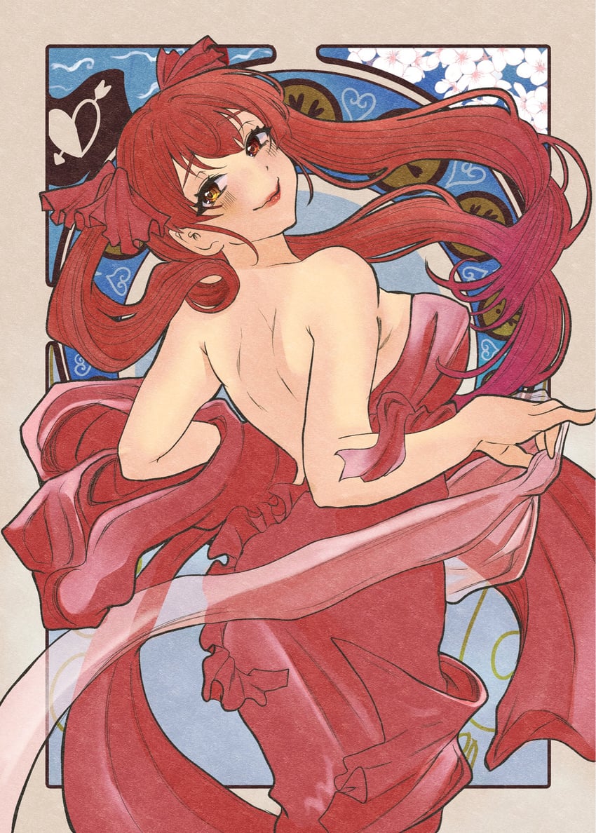 Hololive、Hololive英语、宝钟玛琳 1名女孩 一箭穿心 露肩 乳房 樱花