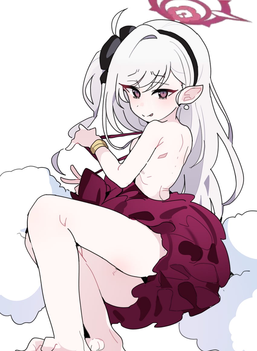 蔚蓝档案、睦月 (蔚蓝档案)、浅黄睦月 (礼服) (蔚蓝档案) 1名女孩 连衣裙 光环 长发 官方替换服装