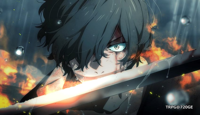 双重背叛（F.E.A.R.）、原创 1名男孩 赛璐珞上色 作者名 黑发 血
