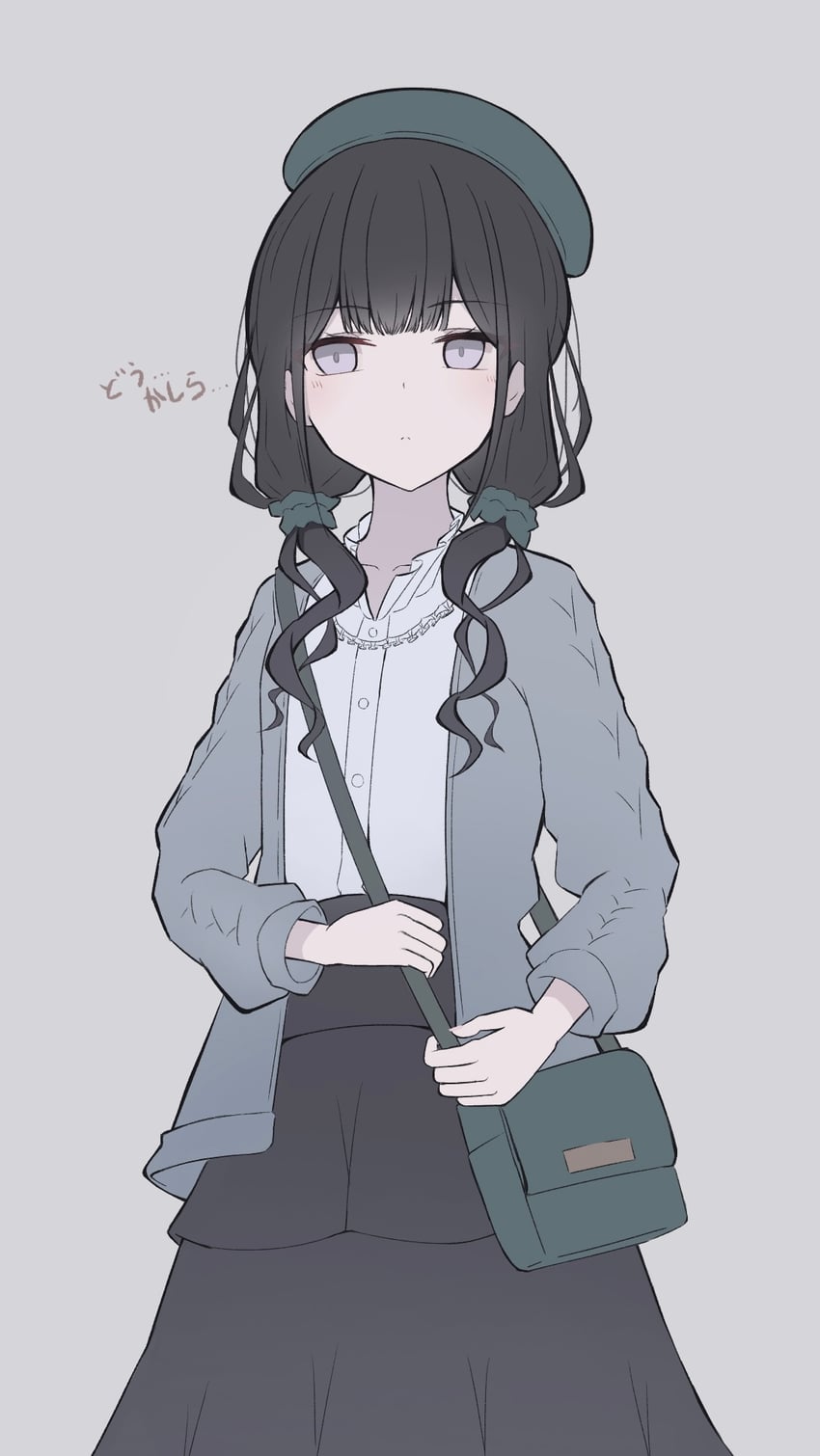 Book Off、魔法少女的小镇审判、黑部奈乃花 1名女孩 包 贝雷帽 黑发 黑色裙子