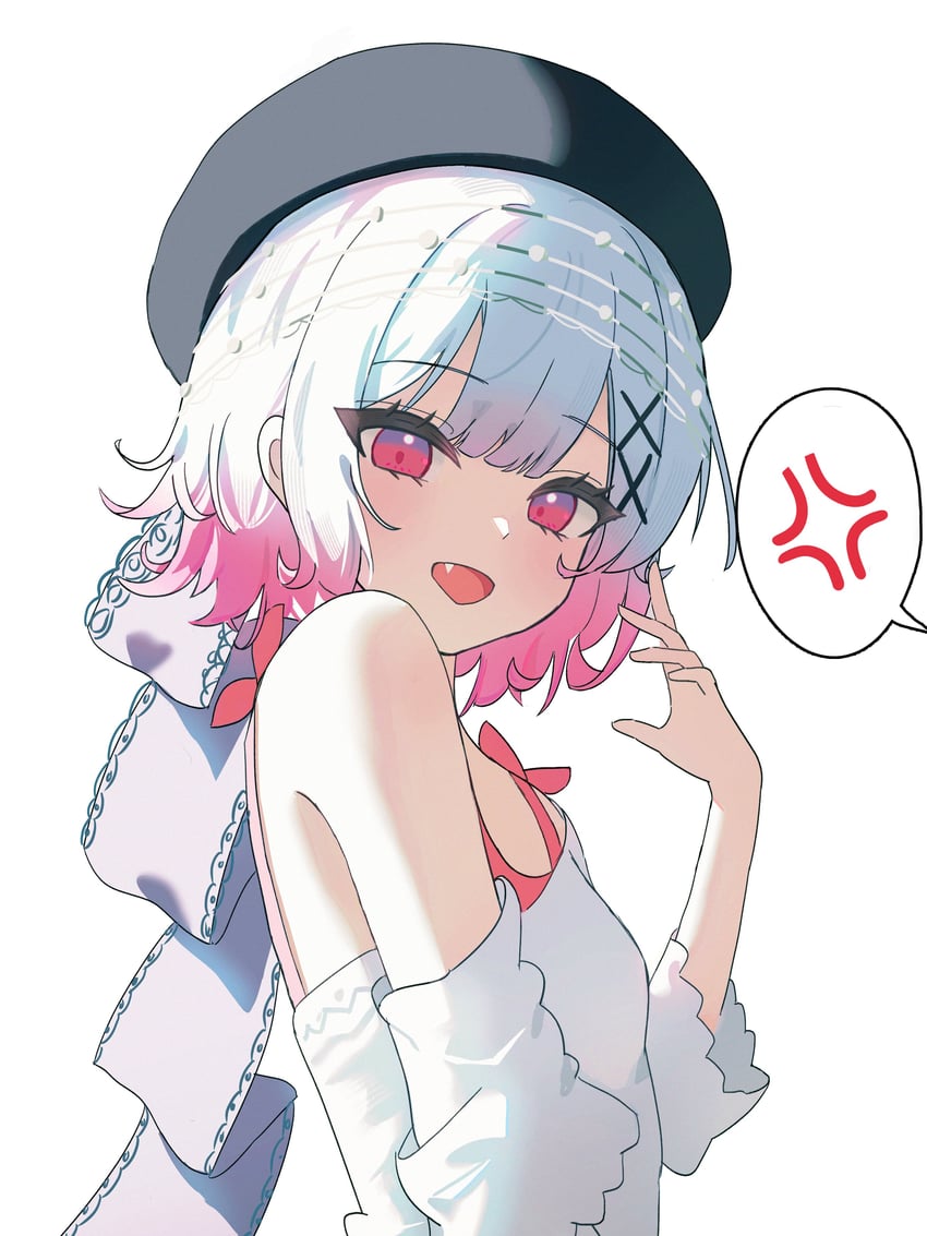 魔法少女的小镇审判、樱庭绘麻 1名女孩 :D 青筋 露肩 贝雷帽