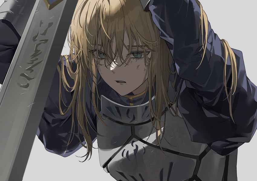 Fate/Grand Order、Fate系列、阿尔托莉雅·潘德拉贡 (Fate) 1名女孩 铠甲 铠甲裙 金发 护胸甲
