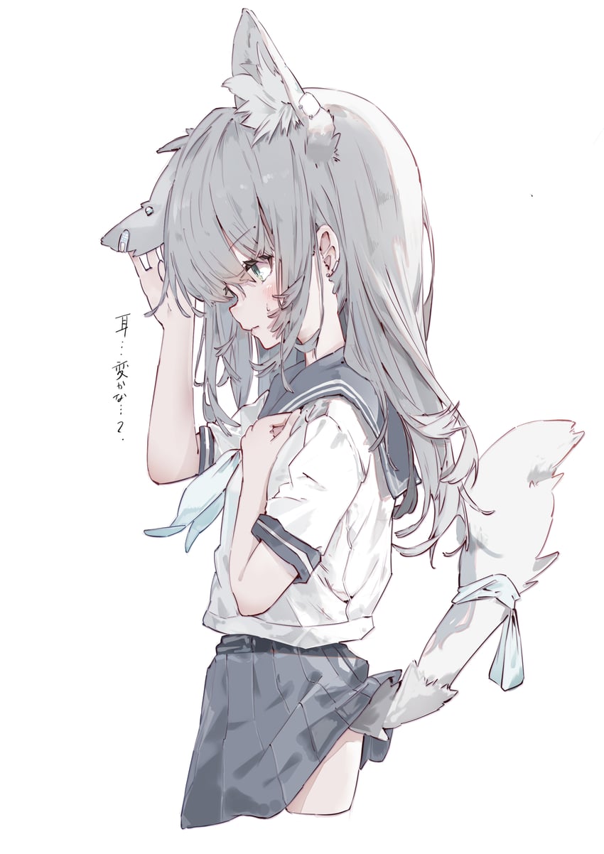 原创 1名女孩 兽耳 黑色裙子 猫耳 猫娘
