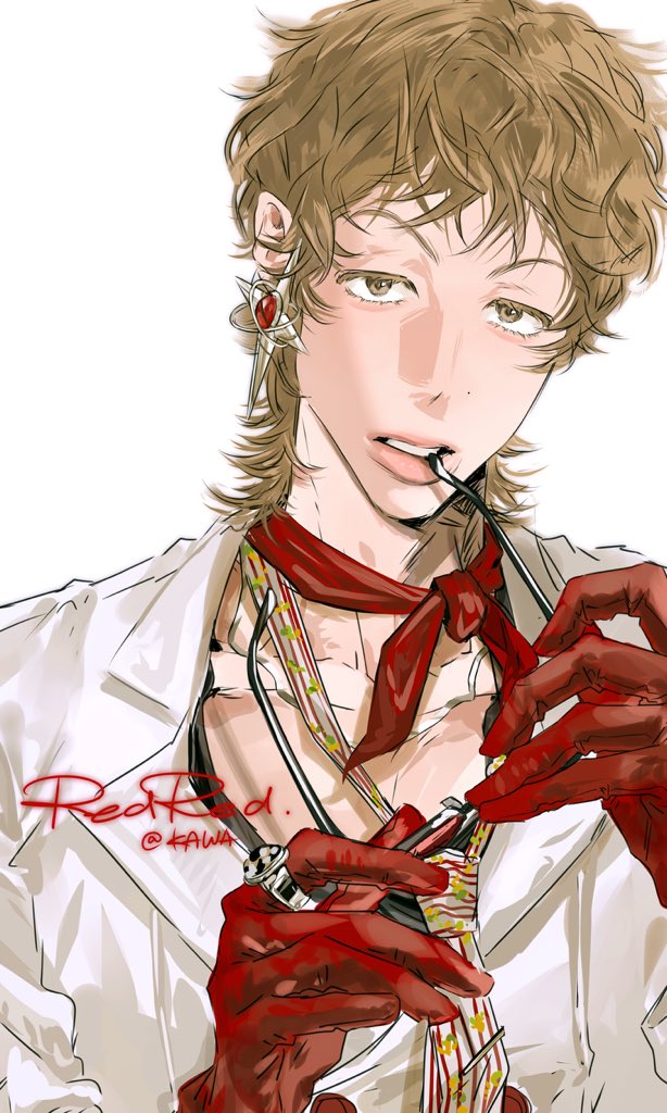 原创 1名男孩 金发 手套 男性重心 红色手套