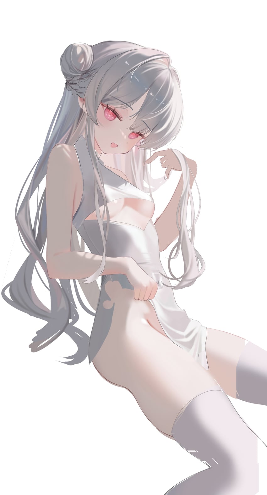 原创 1名女孩 裸臂 露肩 辫子 乳房