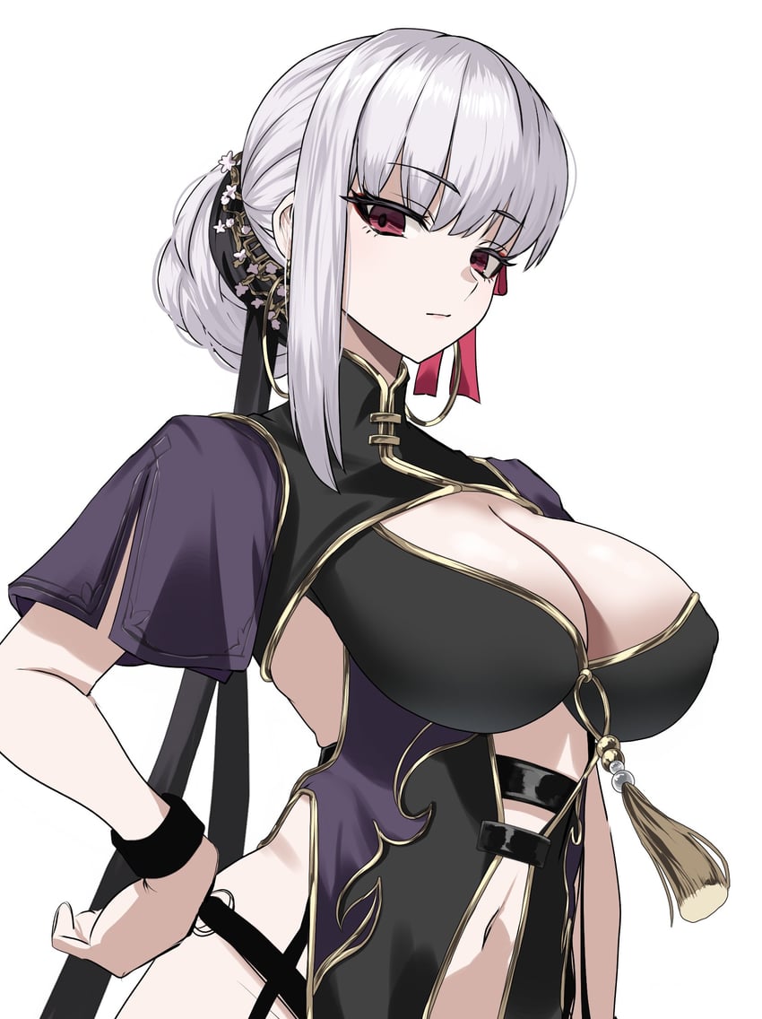 Fate/Grand Order、Fate系列、迦摩 (Fate) 1名女孩 乳房 闭嘴 遮盖乳头 无表情