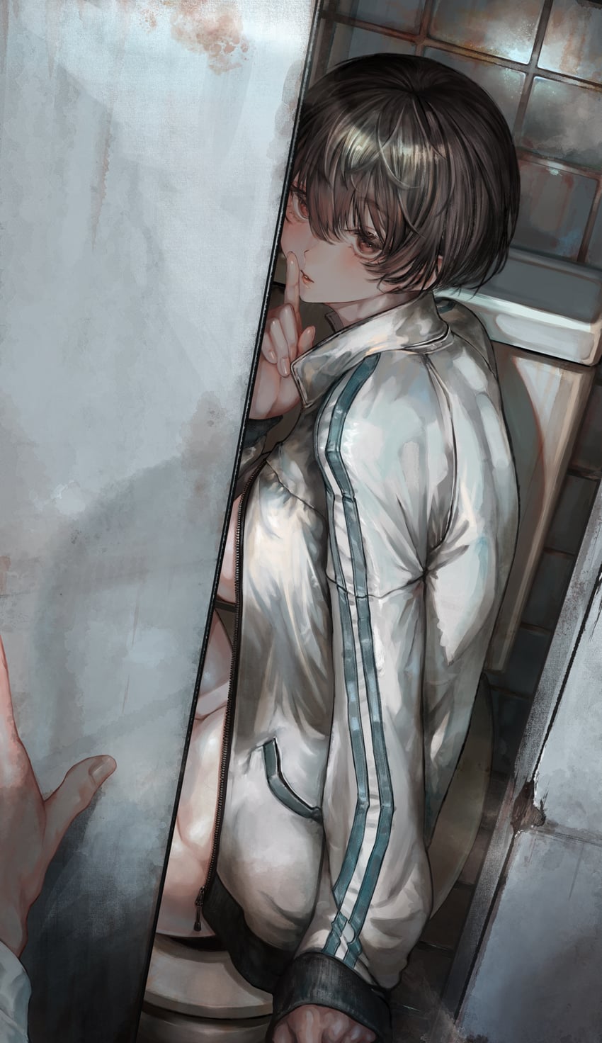 原创 1名男孩 1名女孩 黑发 脸红 没穿下装