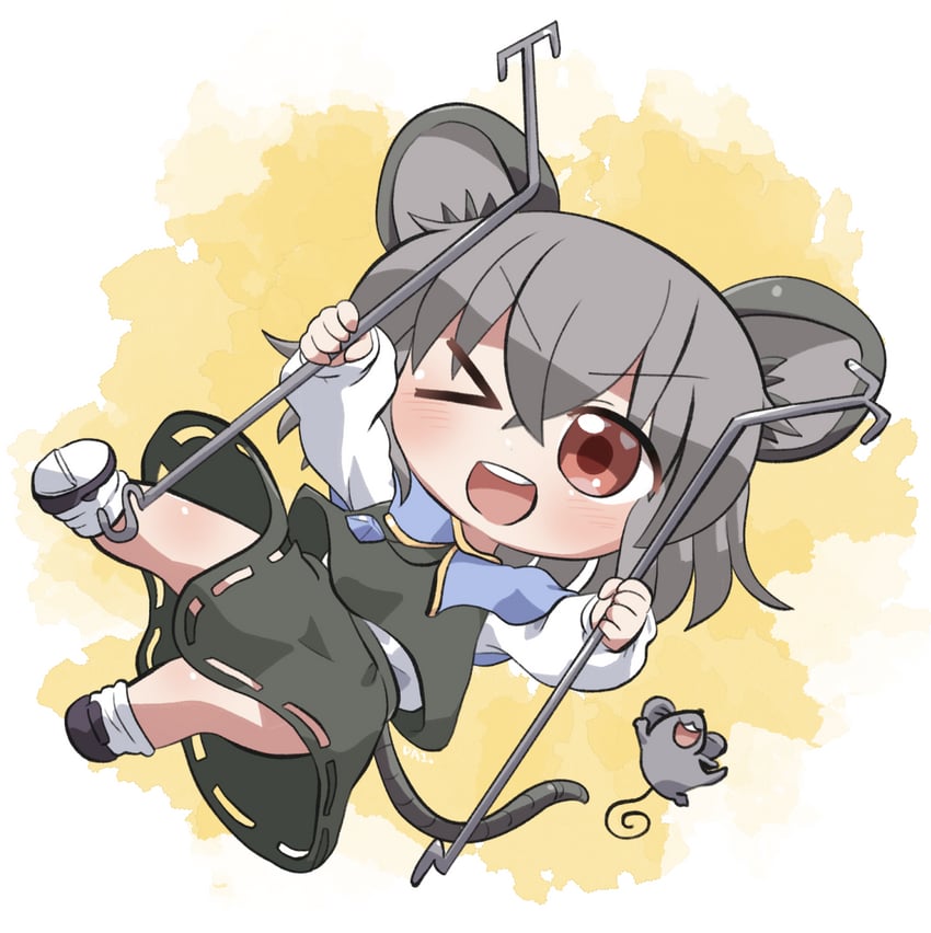 东方Project、纳兹琳 1名女孩 :D 微笑 >_o (表情) 兽耳