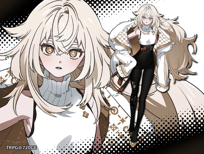 原创 1名女孩 作者名 黑裤子 金发 棕眼睛
