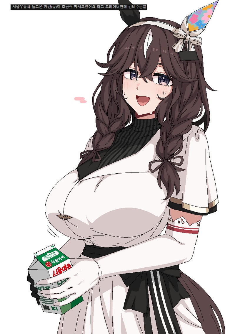 赛马娘、考伦斯花束 (赛马) (赛马娘)、库伦花束 (赛马娘) 1名女孩 :D 兽耳 辫子 乳房