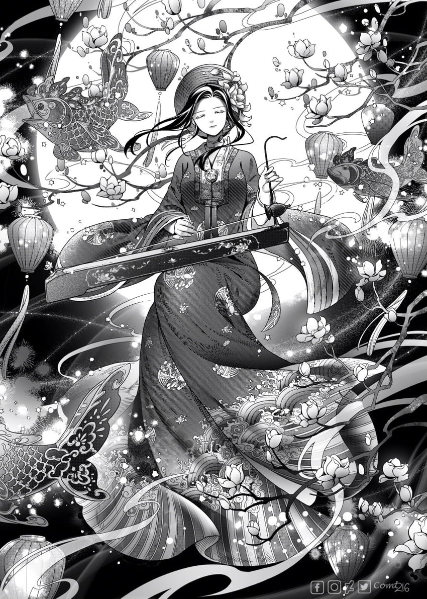 原创 1名女孩 日平衣 闭眼 花 花卉装饰