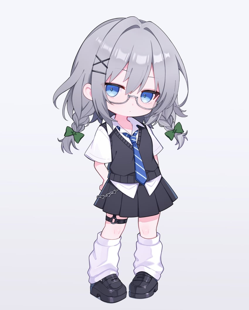 东方Project、十六夜咲夜 1名女孩 替换服装 戴眼镜的 黑鞋 黑色裙子