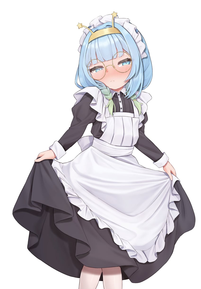 Phase Connect、星海啫喱 1名女孩 围裙 黑色连衣裙 蓝眼 蓝发