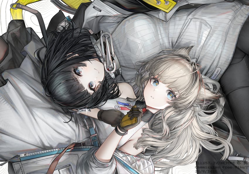 明日方舟、明日方舟：终末地、管理员 (明日方舟) 2名女孩 兽耳 鸟耳 鸟娘 黑发