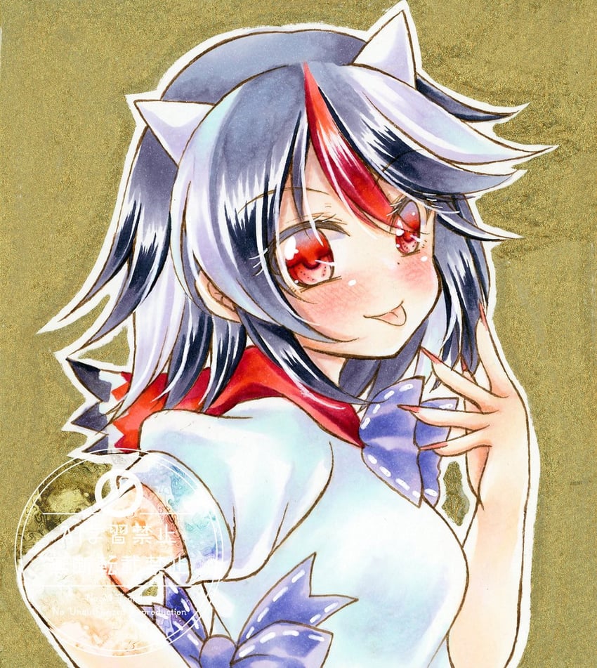 东方Project、鬼人正邪 1名女孩 :p 黑发 脸红 乳房