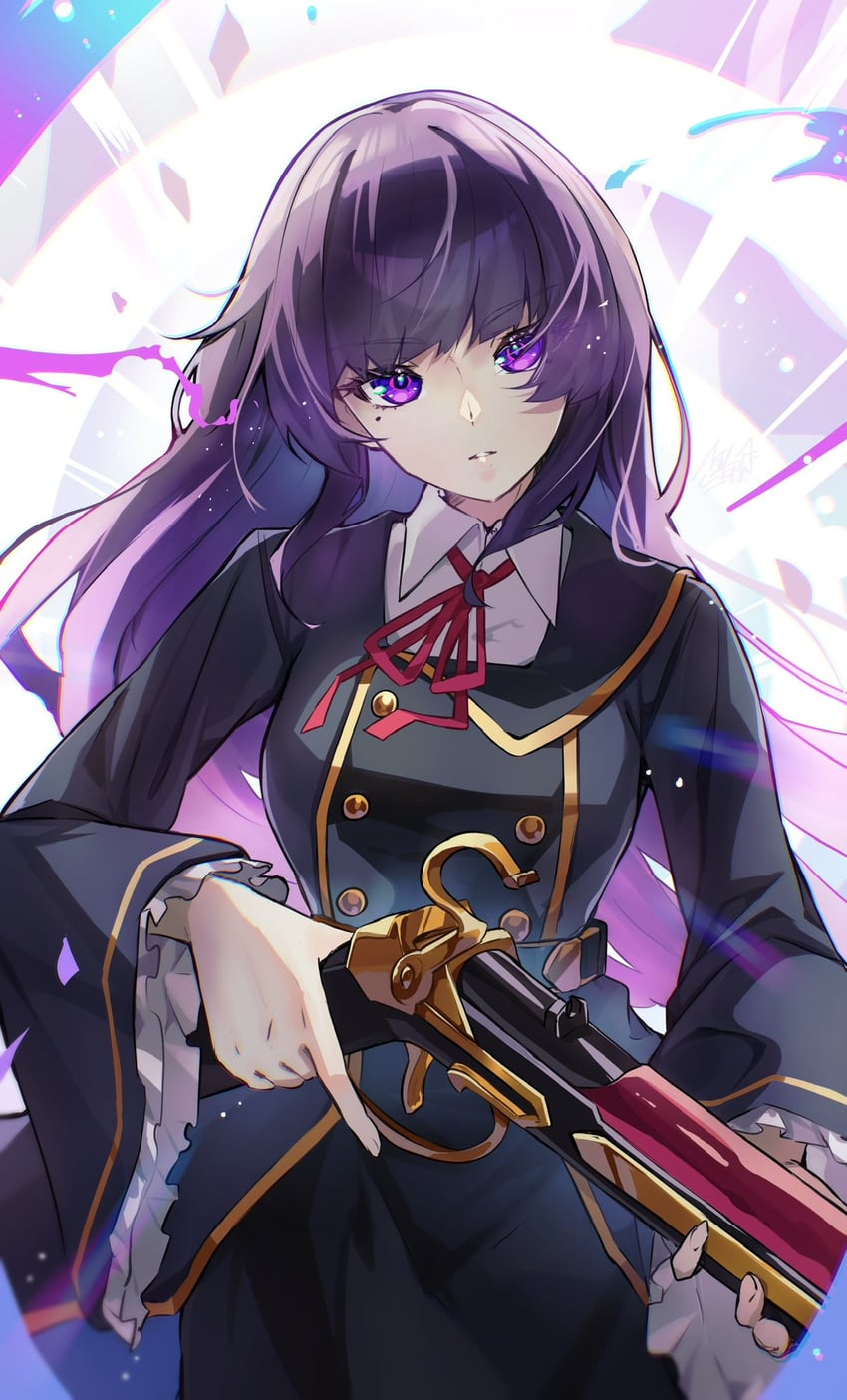 怪物弹珠、怪物弹珠：Deadverse Reloaded、凛音 (怪物弹珠) 1名女孩 黑色裙子 乳房 纽扣 闭嘴