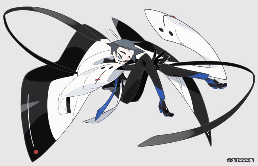 UTAU、keitai hakken 1名男孩 呆毛 手臂伸出袖子 黑框眼镜 黑色手套