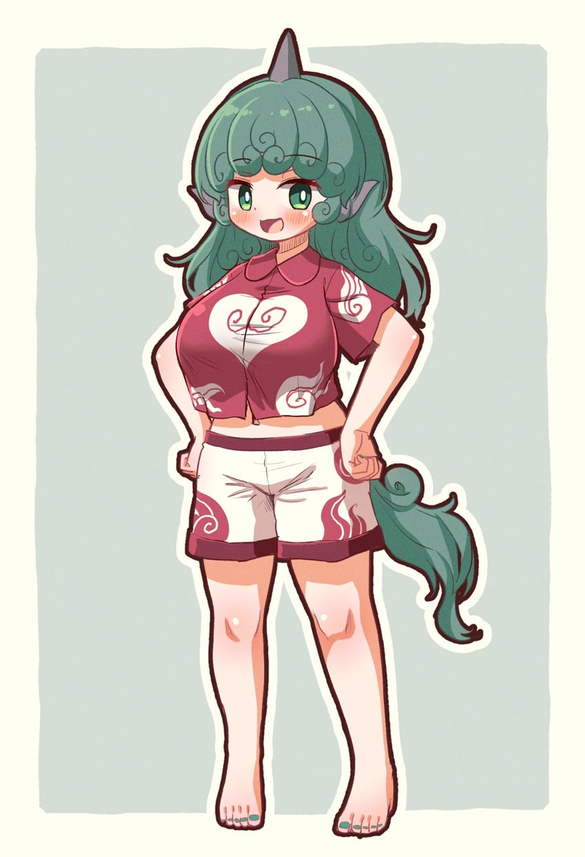 东方Project、高丽野阿吽 1名女孩 :D 赤脚 脸红 乳房
