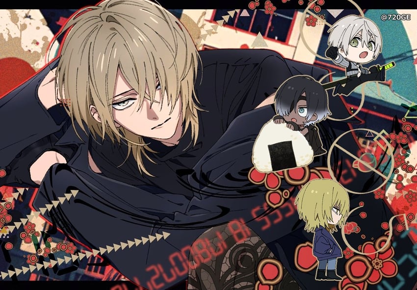 原创 赛璐珞上色 作者名 黑发 黑衬衫 边框