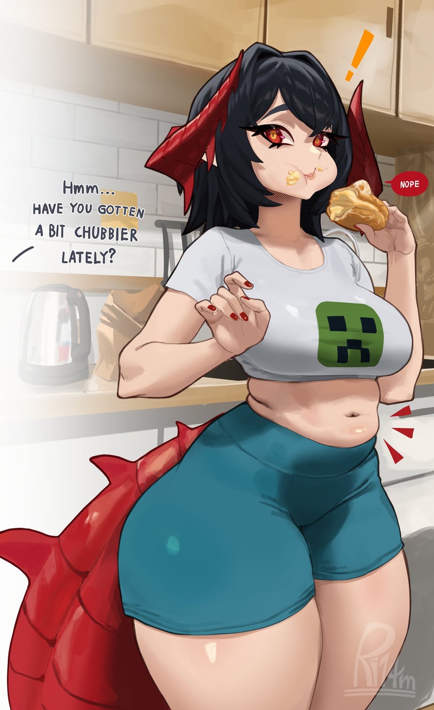 苦力怕 1名女孩 屁股 蓝色短裤 乳房 char;demon (ri14m no)