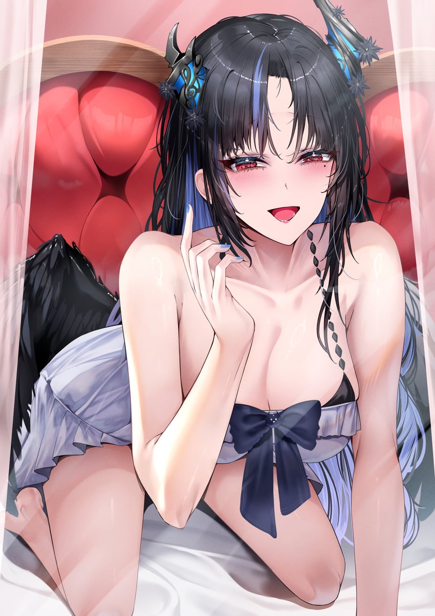 Hololive、Hololive英语、涅莉莎·雷文克劳夫特 1名女孩 :D 不对称角 露肩 赤脚