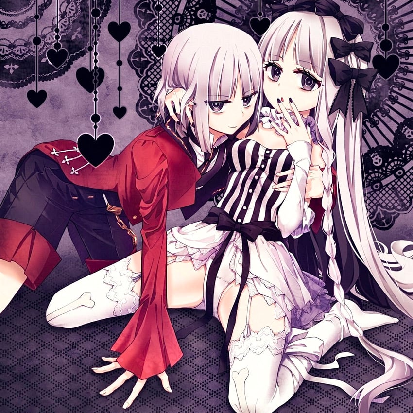 Fate/strange Fake、Fate系列、弗兰切斯卡·普雷拉蒂 (Fate) 1名男孩 1名女孩 黑瞳 蝴蝶结 辫子
