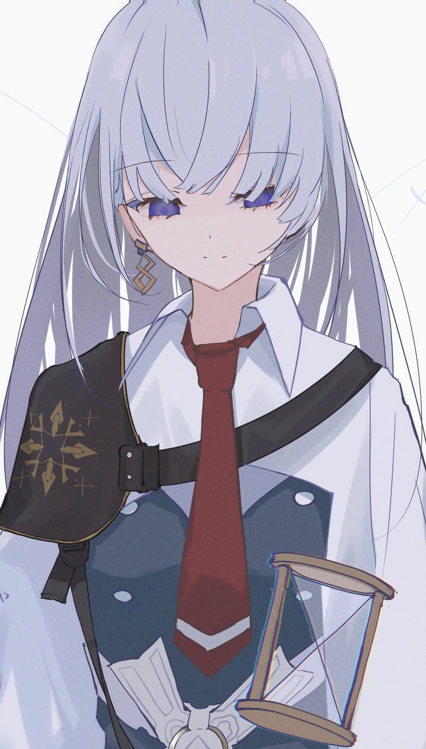 韵律源点 Arcaea、Insight (Arcaea) 1名女孩 蓝眼 蝴蝶结 有领衬衫 耳环
