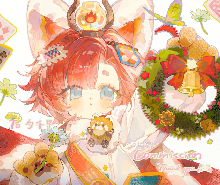 原创 1名女孩 兽耳 动物手 动物饰品 铃铛
