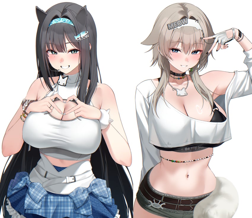 胜利女神：妮姬、普莉卡 (妮姬) 2名女孩 多名女孩 肚脐 T.T. Star (胜利女神：妮姬)