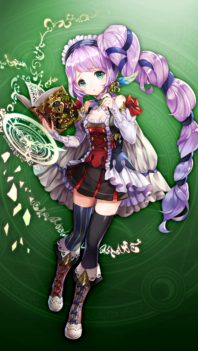 格林笔记、millie velvet (grimms notes) 1名女孩 不对称鞋履 不对称腿部穿着 黑色裙子 黑色过膝袜