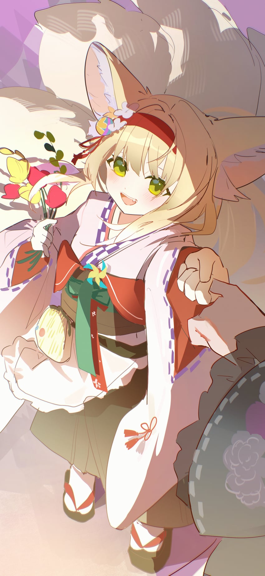 明日方舟、铃兰 (明日方舟)、铃兰 (雪晴) (明日方舟) 1名女孩 兽耳 围裙 金发 花