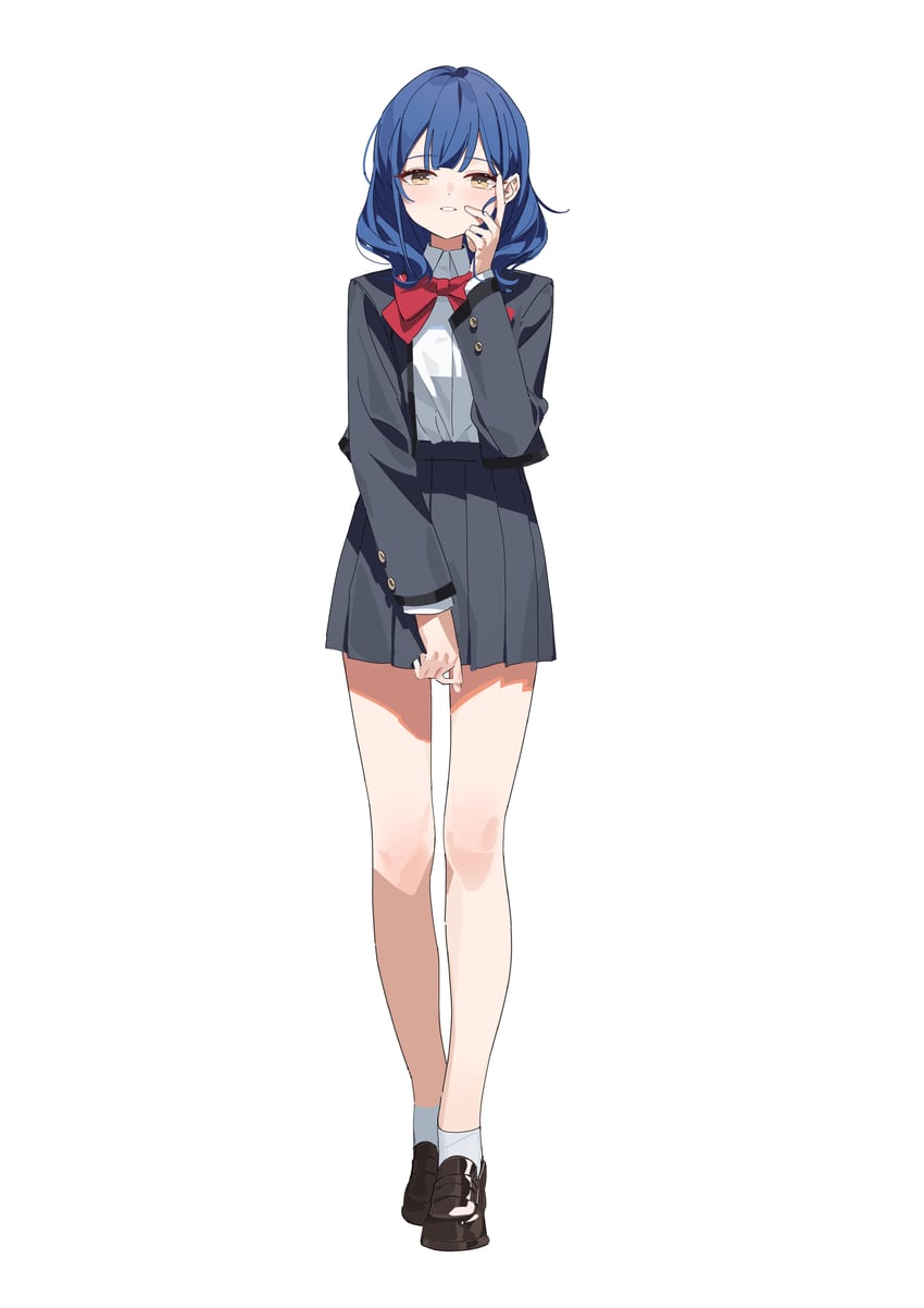 少女☆歌剧 Revue Starlight、花柳香子 1名女孩 短袜 裸腿 黑色夹克 黑色裙子