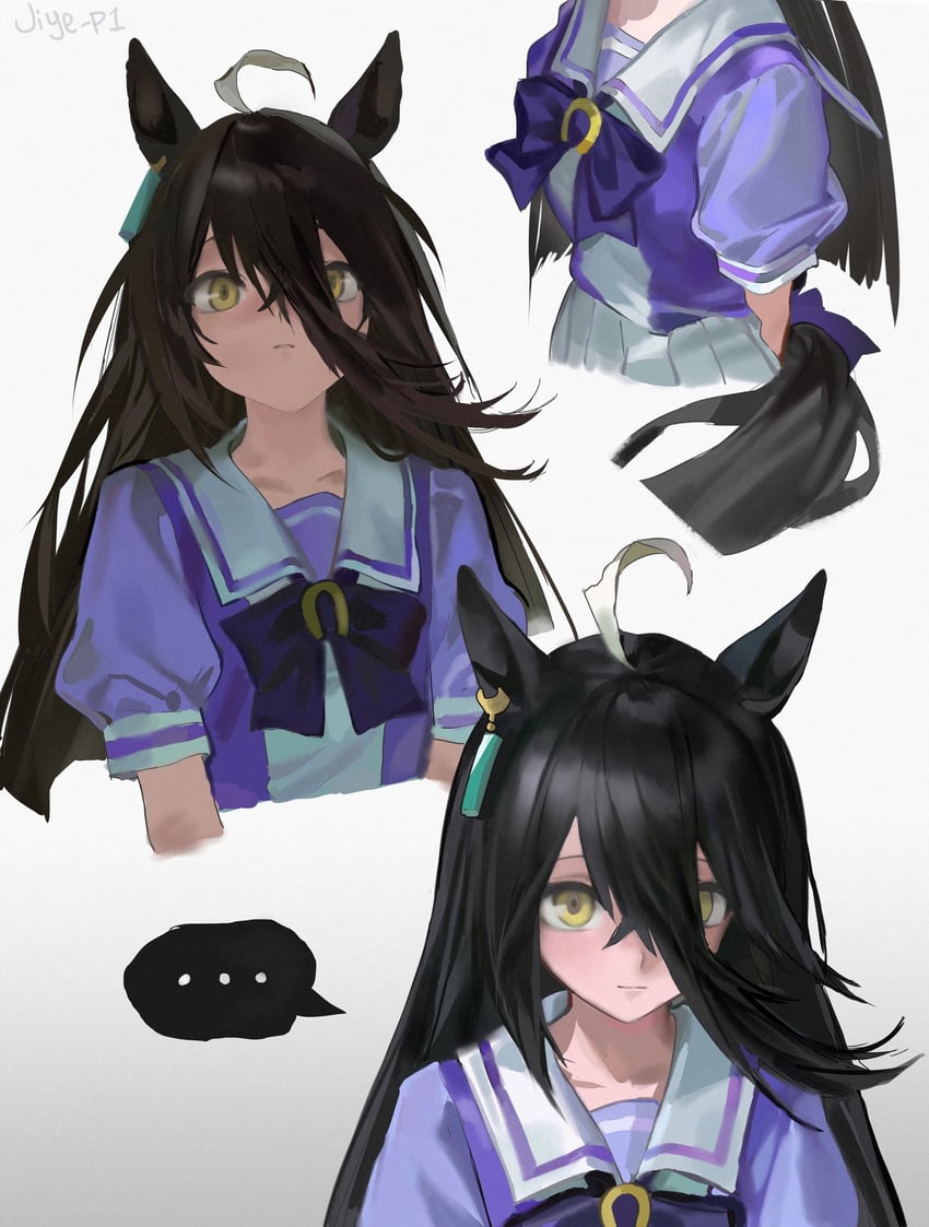赛马娘、曼城茶座 (赛马娘) ... 1名女孩 呆毛 黑发 蝴蝶结