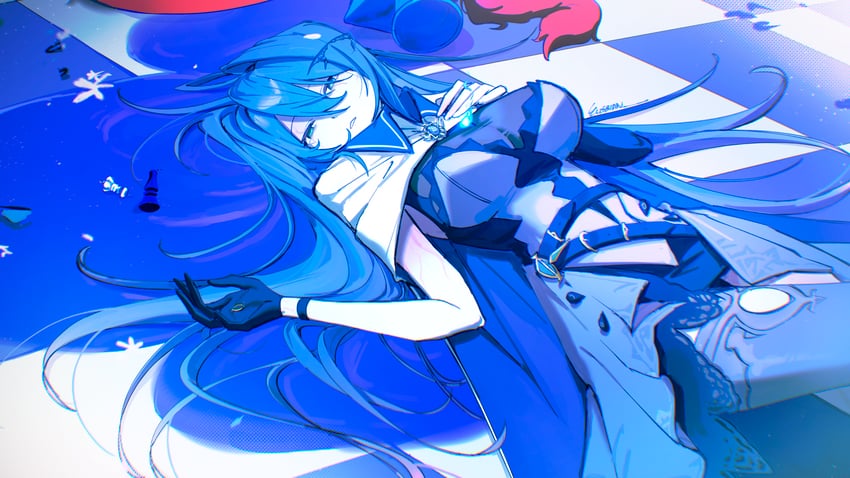 Hololive、Hololive英语、伊丽莎白·罗斯·血焰 1名女孩 异色 异色瞳 异色发 血