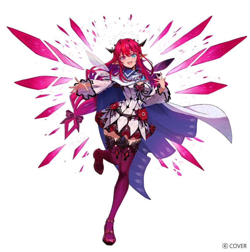 谜之回忆、Hololive、Hololive英语 1名女孩 蓝眼 乳房 裙装上的花 花